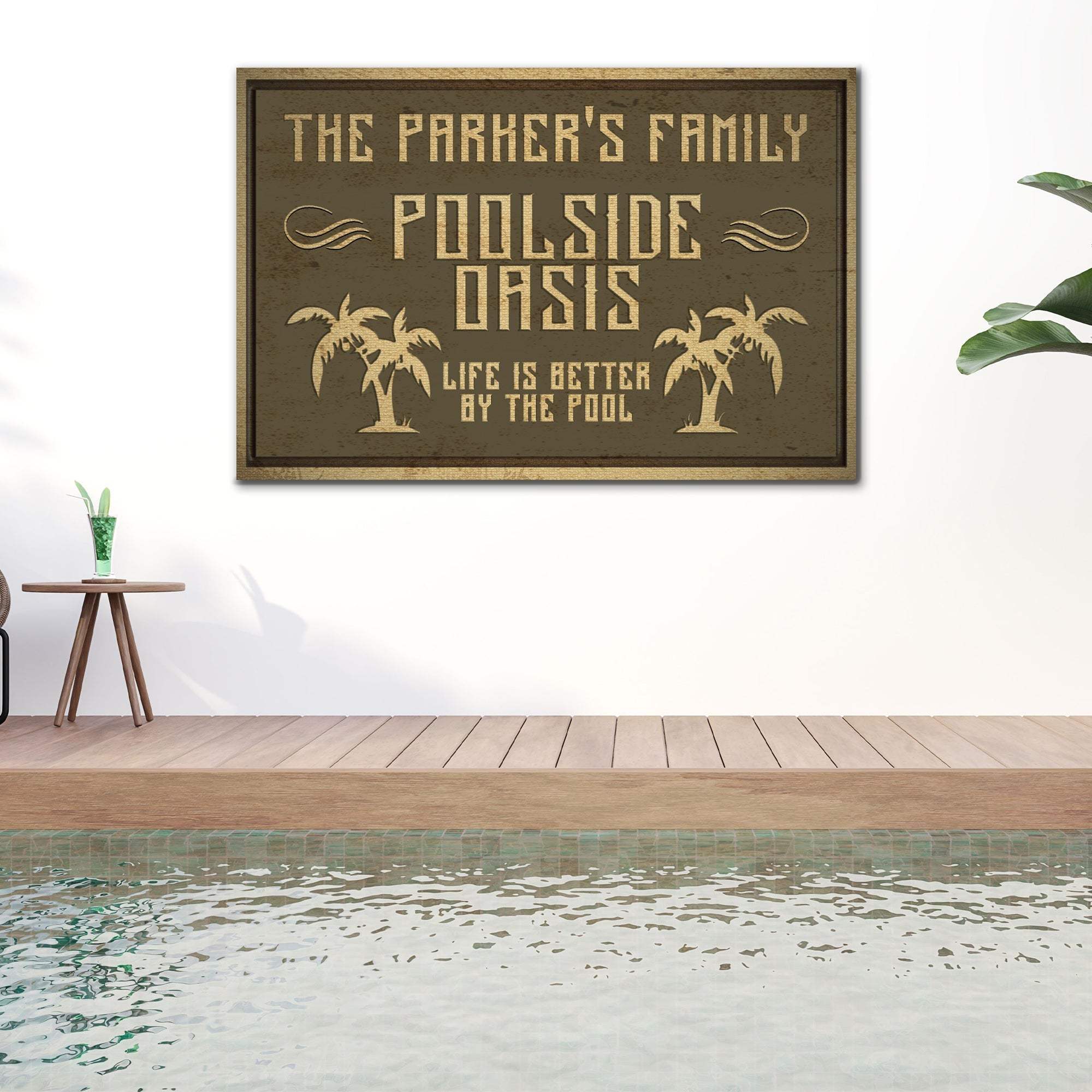 Family Swimming Pool Oasis Sign - Tailored Canvases - Flyclothing LLC