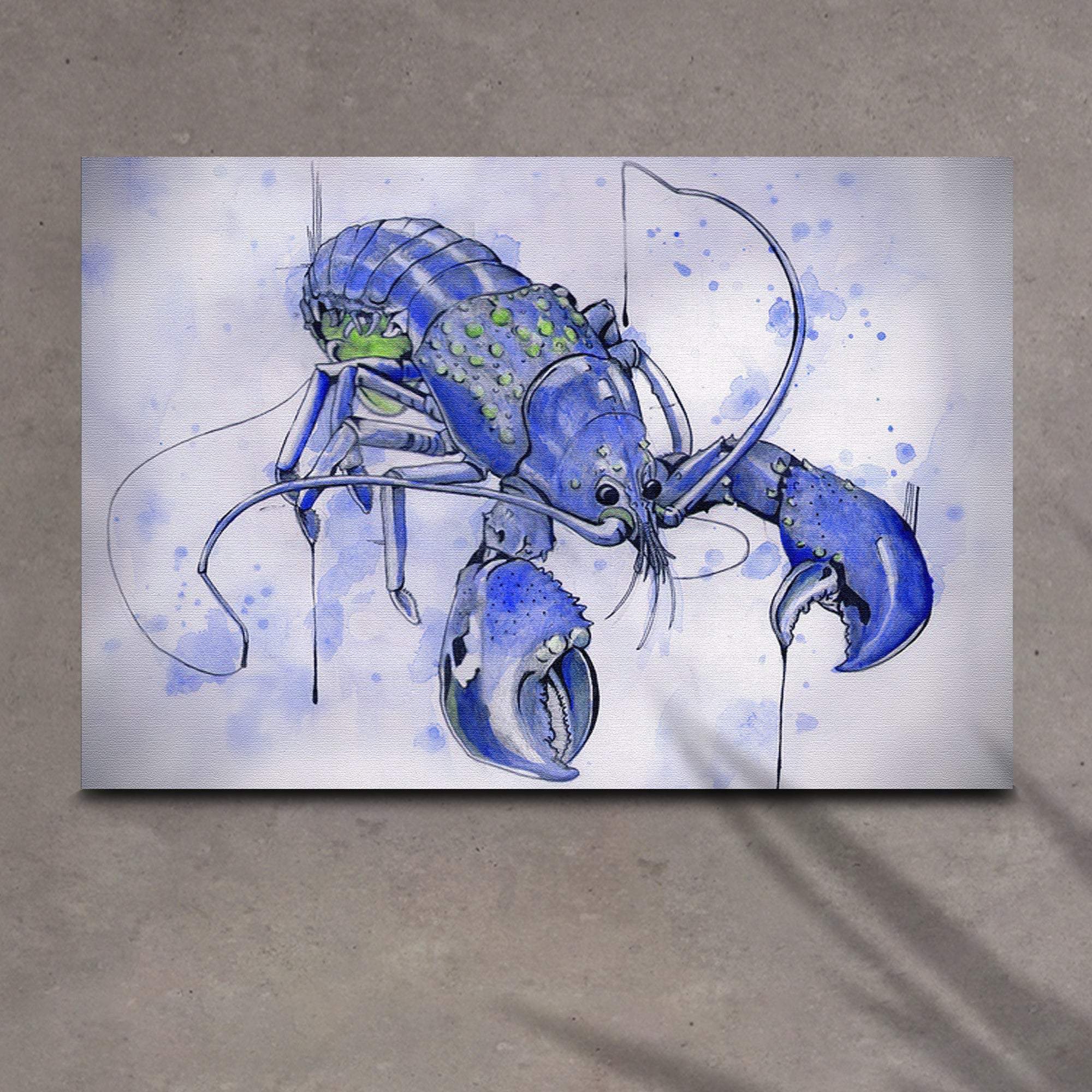 Lobster Watercolor Painting Canvas Wall Art VI - Tailored Canvases - Flyclothing LLC