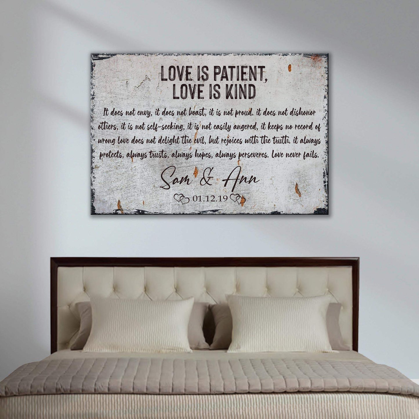 Love Is Patient, Love Is Kind Sign - Tailored Canvases - Flyclothing LLC