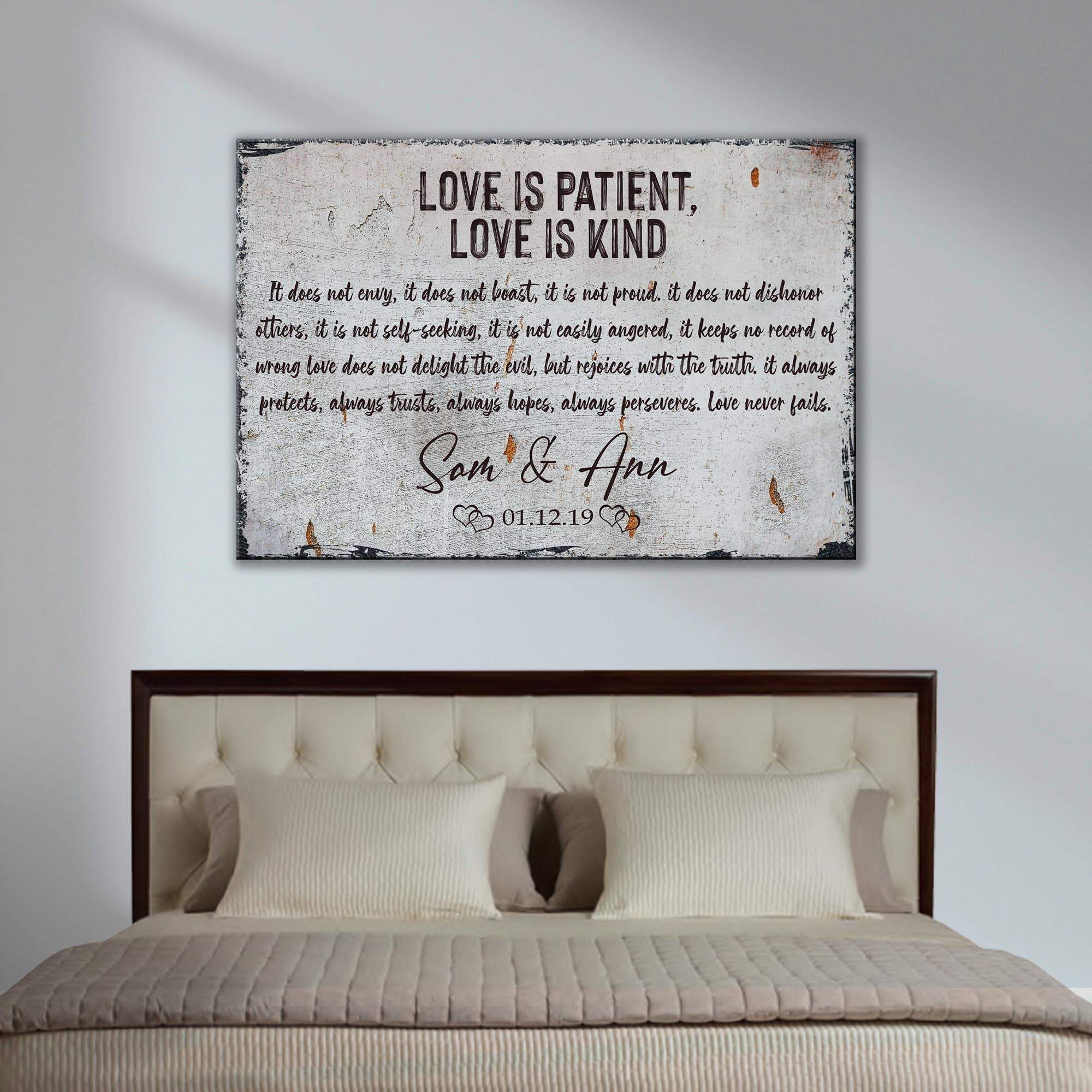 Love Is Patient, Love Is Kind Sign - Tailored Canvases - Flyclothing LLC