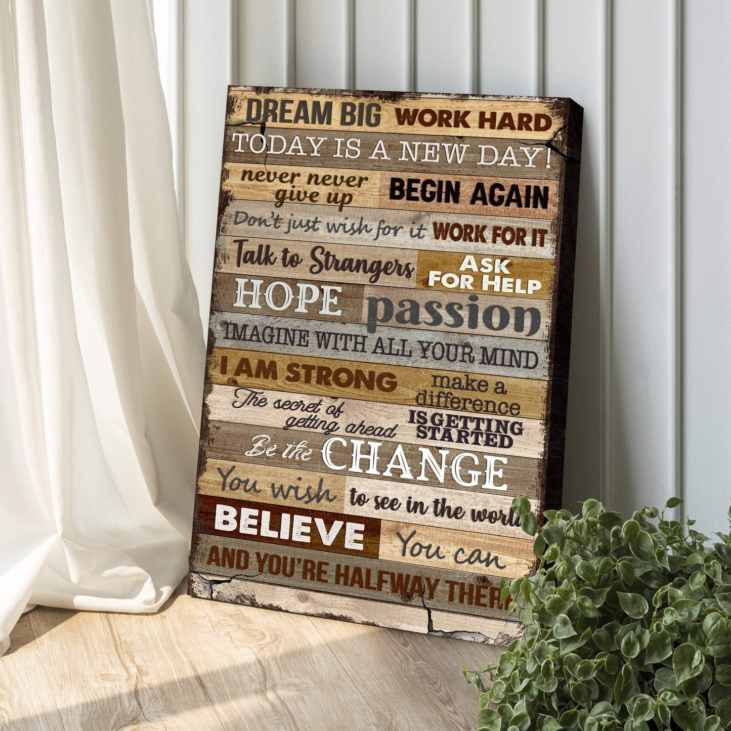Dream Big Work Hard Motivation Sign II - Tailored Canvases - Flyclothing LLC