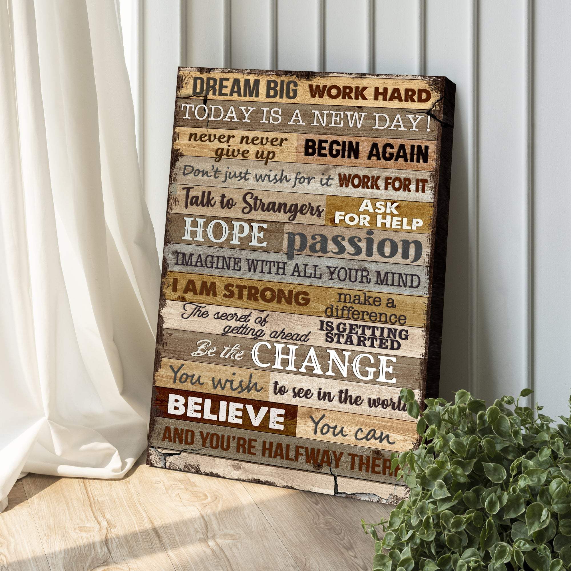 Dream Big Work Hard Motivation Sign II - Tailored Canvases - Flyclothing LLC