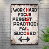 HUSTLE Motivational Portrait Sign II - Tailored Canvases - Flyclothing LLC