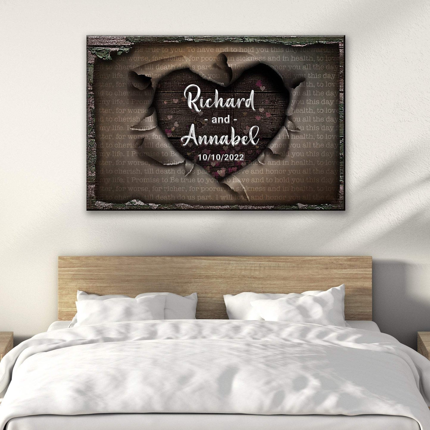 Unwrapped Heart Wedding Vows Sign - Tailored Canvases - Flyclothing LLC