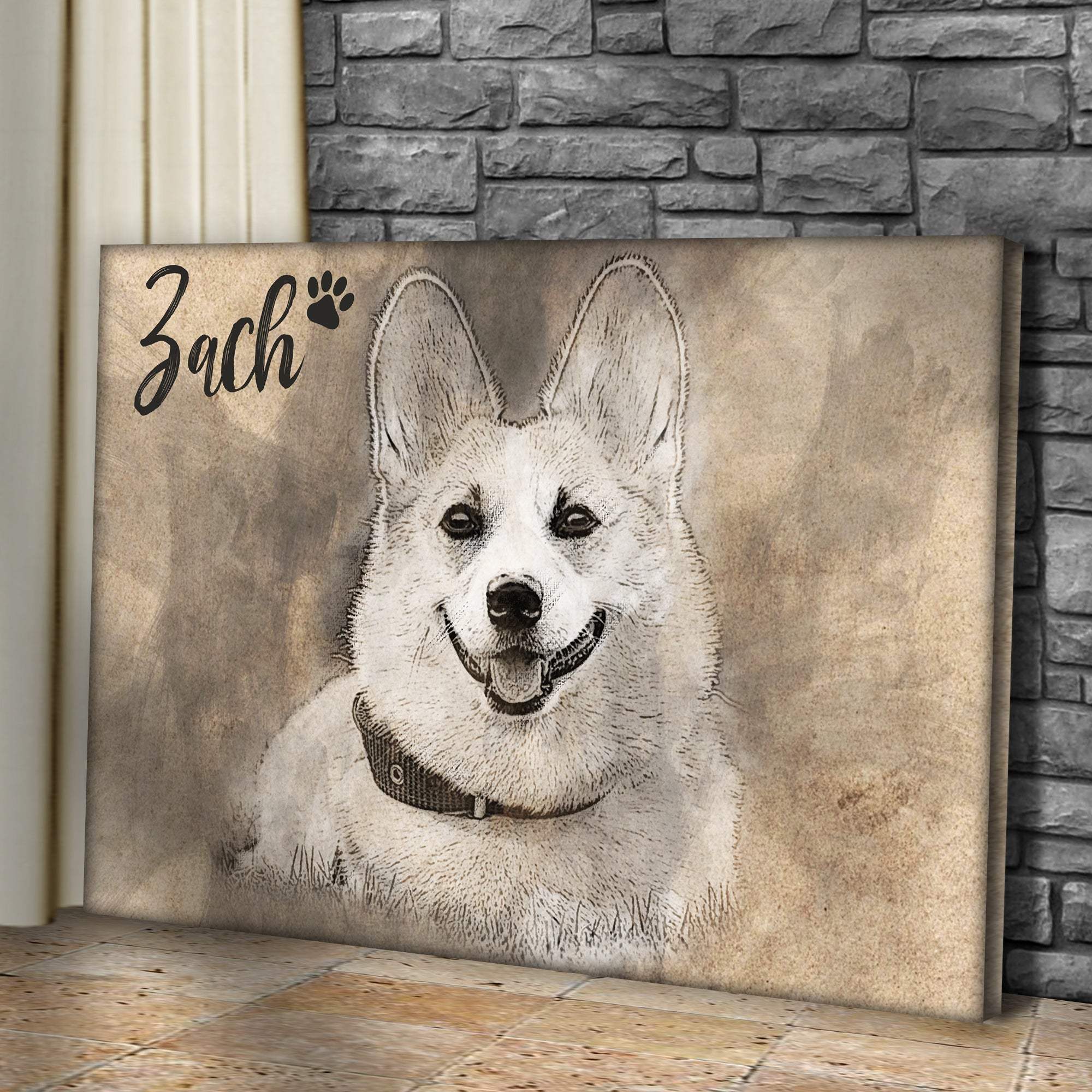 Pet Portrait Pencil Drawing Sign - Tailored Canvases - Flyclothing LLC