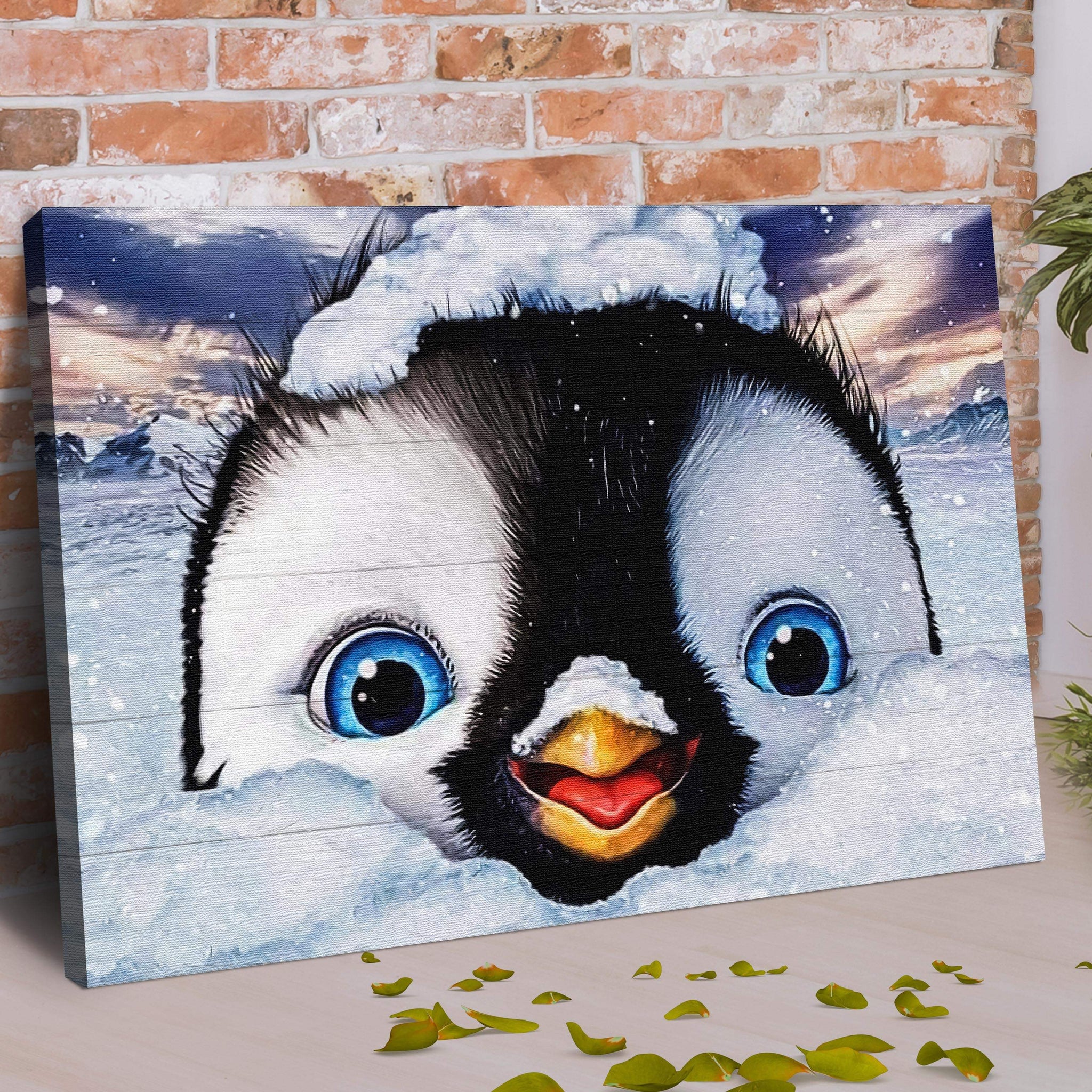 Penguin Peekaboo Painting Canvas Wall Art - Tailored Canvases - Flyclothing LLC