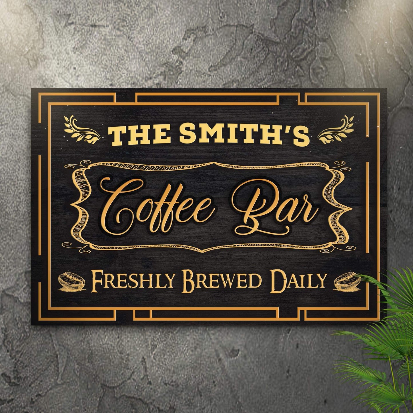 Coffee Bar Freshly Brewed Daily Sign - Tailored Canvases - Flyclothing LLC