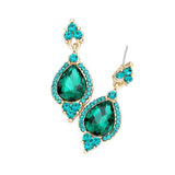 Teardrop Centered Dangle Evening Earrings - Madeline Love - Flyclothing LLC
