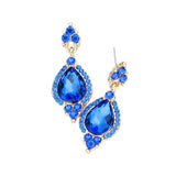 Teardrop Centered Dangle Evening Earrings - Madeline Love - Flyclothing LLC