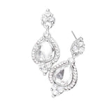 Teardrop Centered Dangle Evening Earrings - Madeline Love - Flyclothing LLC