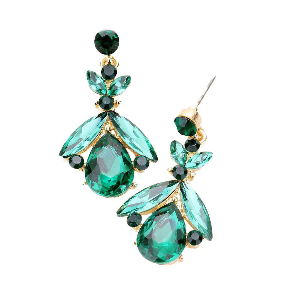 Teardrop Crystal Marquise Evening Earrings - Madeline Love - Flyclothing LLC