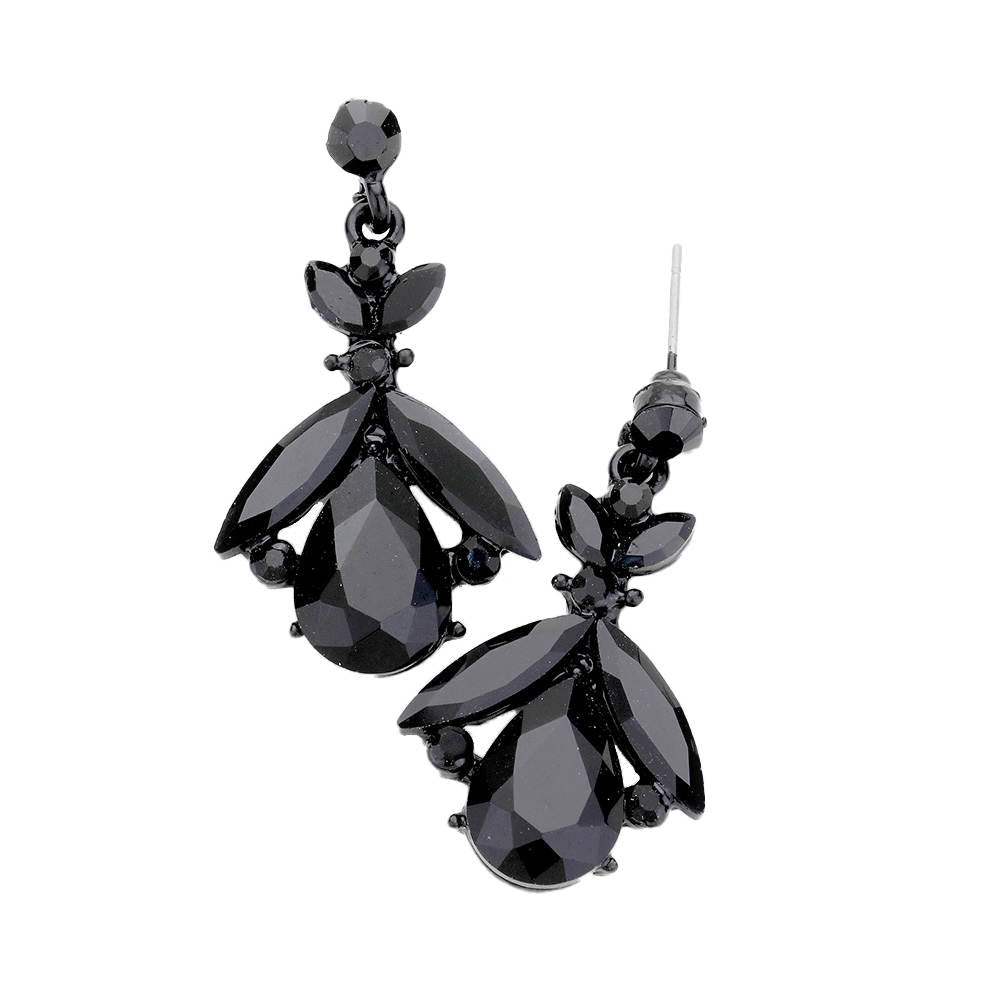 Teardrop Crystal Marquise Evening Earrings - Madeline Love - Flyclothing LLC
