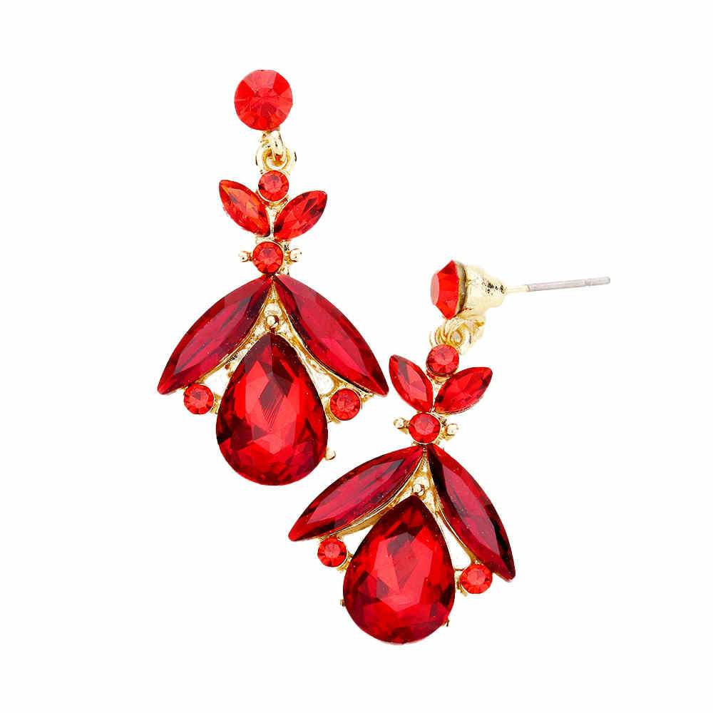 Teardrop Crystal Marquise Evening Earrings - Madeline Love - Flyclothing LLC