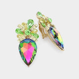 Teardrop Crystal Rhinestone Clip On Earrings - Madeline Love - Flyclothing LLC
