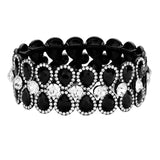 Teardrop Glass Crystal Pave Stretch Evening Bracelet - Madeline Love - Flyclothing LLC