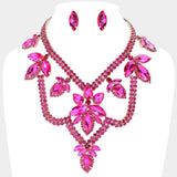 Teardrop Marquise Stone Accented Draped Evening Necklace - Madeline Love - Flyclothing LLC