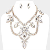 Teardrop Marquise Stone Accented Draped Evening Necklace - Madeline Love - Flyclothing LLC