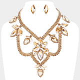 Teardrop Marquise Stone Accented Draped Evening Necklace - Madeline Love - Flyclothing LLC