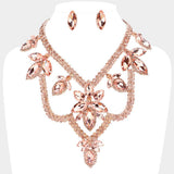 Teardrop Marquise Stone Accented Draped Evening Necklace - Madeline Love - Flyclothing LLC