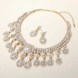 Teardrop Stone Chandelier Evening Necklace - Madeline Love - Flyclothing LLC