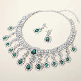Teardrop Stone Chandelier Evening Necklace - Madeline Love - Flyclothing LLC