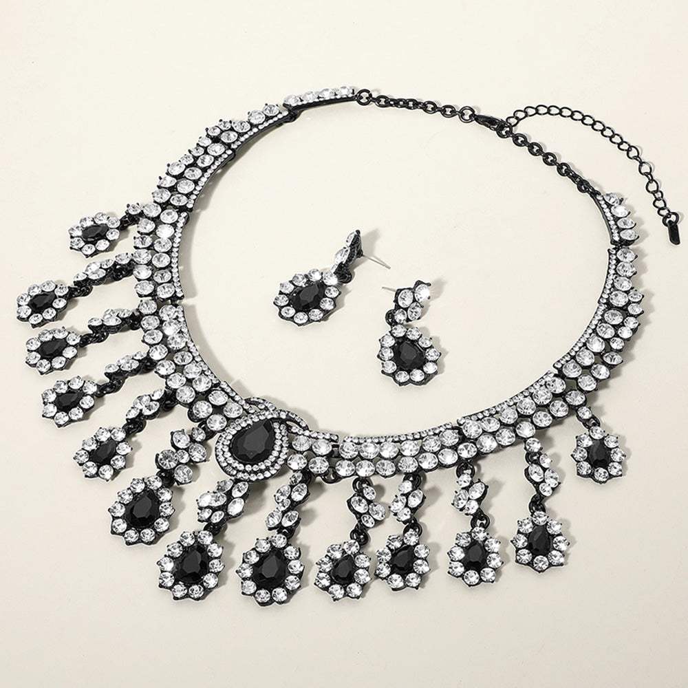 Teardrop Stone Chandelier Evening Necklace - Madeline Love - Flyclothing LLC