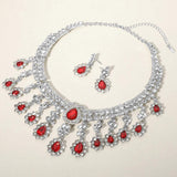 Teardrop Stone Chandelier Evening Necklace - Madeline Love - Flyclothing LLC