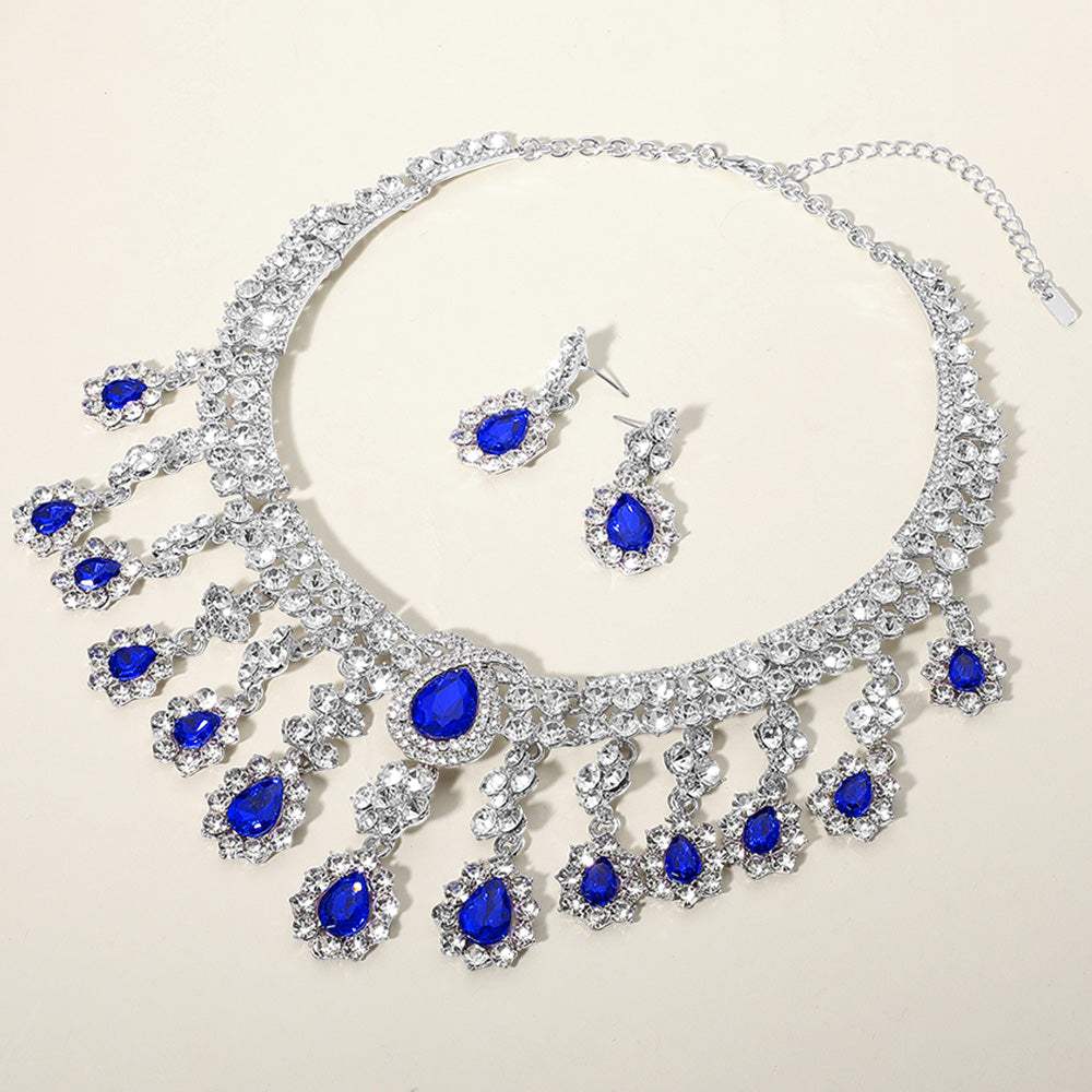 Teardrop Stone Chandelier Evening Necklace - Madeline Love - Flyclothing LLC