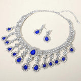 Teardrop Stone Chandelier Evening Necklace - Madeline Love - Flyclothing LLC