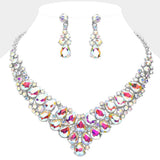 Teardrop Stone Cluster Collar Evening Necklace - Madeline Love - Flyclothing LLC