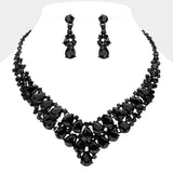 Teardrop Stone Cluster Collar Evening Necklace - Madeline Love - Flyclothing LLC