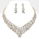Teardrop Stone Cluster Collar Evening Necklace - Madeline Love - Flyclothing LLC