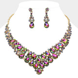 Teardrop Stone Cluster Collar Evening Necklace - Madeline Love - Flyclothing LLC