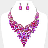 Teardrop Stone Cluster Evening Bib Necklace - Madeline Love - Flyclothing LLC