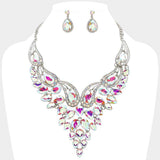 Teardrop Stone Cluster Evening Bib Necklace - Madeline Love - Flyclothing LLC