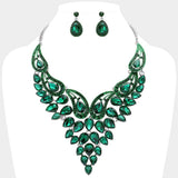 Teardrop Stone Cluster Evening Bib Necklace - Madeline Love - Flyclothing LLC
