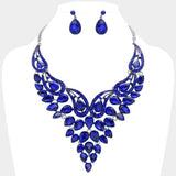 Teardrop Stone Cluster Evening Bib Necklace - Madeline Love - Flyclothing LLC