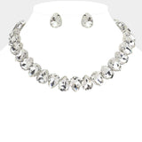 Teardrop Stone Cluster Link Evening Necklace - Madeline Love - Flyclothing LLC