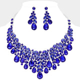 Teardrop Stone Cluster Marquise Vine Embellished Evening Necklace - Madeline Love - Flyclothing LLC