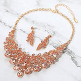 Teardrop Stone Cluster Rhinestone Paved Embellished Collar Evening Necklace - Madeline Love - Flyclothing LLC