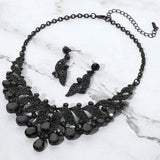 Teardrop Stone Cluster Rhinestone Paved Embellished Collar Evening Necklace - Madeline Love - Flyclothing LLC
