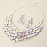 Teardrop Stone Cluster Statement Evening Necklace - Madeline Love - Flyclothing LLC