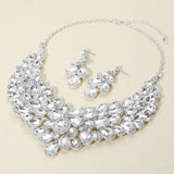 Teardrop Stone Cluster Statement Evening Necklace - Madeline Love - Flyclothing LLC