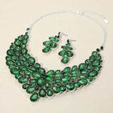 Teardrop Stone Cluster Statement Evening Necklace - Madeline Love - Flyclothing LLC