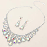 Teardrop Stone Embellished Rhinestone Paved Collar Necklace - Madeline Love - Flyclothing LLC