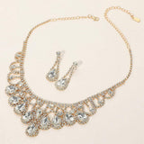 Teardrop Stone Embellished Rhinestone Paved Collar Necklace - Madeline Love - Flyclothing LLC