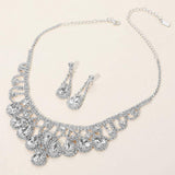 Teardrop Stone Embellished Rhinestone Paved Collar Necklace - Madeline Love - Flyclothing LLC