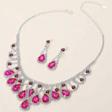 Teardrop Stone Embellished Rhinestone Paved Collar Necklace - Madeline Love - Flyclothing LLC