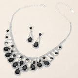 Teardrop Stone Embellished Rhinestone Paved Collar Necklace - Madeline Love - Flyclothing LLC