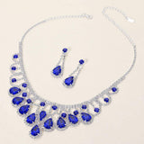 Teardrop Stone Embellished Rhinestone Paved Collar Necklace - Madeline Love - Flyclothing LLC